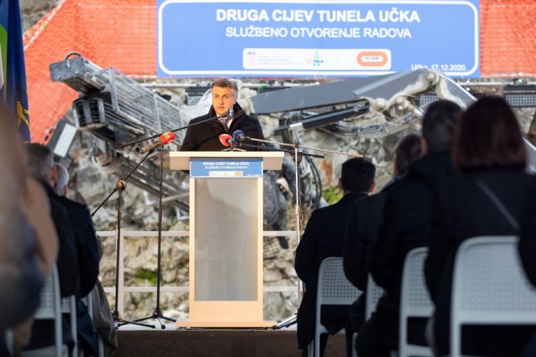 Premijer Plenković na svečanosti početka radova druge cijevi tunela Učka