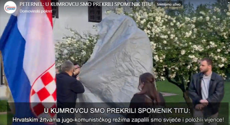 Domovinski pokret u Kumrovcu prekrio spomenik Titu